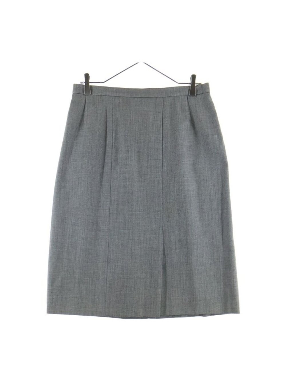 Chanel Tight Skirt Tweed Houndstooth Pattern Linen Gray